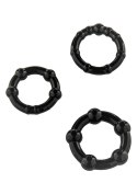 Pierścień-STAY HARD - THREE RINGS - BLACK