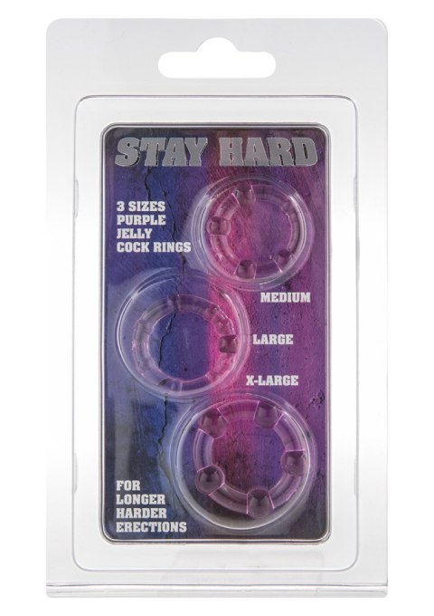 Pierścień-STAY HARD - THREE RINGS - PURPLE