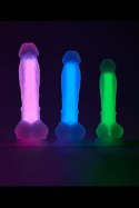 RADIANT SOFT SILICONE GLOW IN THE DARK DILDO MEDIUM PURPLE