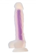 RADIANT SOFT SILICONE GLOW IN THE DARK DILDO MEDIUM PURPLE