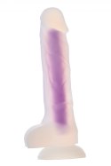 RADIANT SOFT SILICONE GLOW IN THE DARK DILDO MEDIUM PURPLE