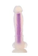 RADIANT SOFT SILICONE GLOW IN THE DARK DILDO MEDIUM PURPLE