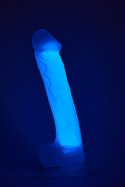 RADIANT SOFT SILICONE GLOW IN THE DARK DILDO MEDIUM PURPLE