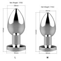 Metalowy korek analny sterowany pilotem.Rechargeable Butt Plug Vibrator USB 10 Functions - Silver