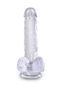 King Cock 6 Inch Cock w Balls Transparent