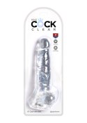 King Cock 8 Inch Cock w Balls Transparent