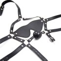 Imbracatura per viso con Maschera per occhi e morso Total Head Harness Restraint black