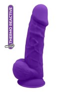 REAL LOVE DILDO WITH BALLS 8.5INCH PURPLE