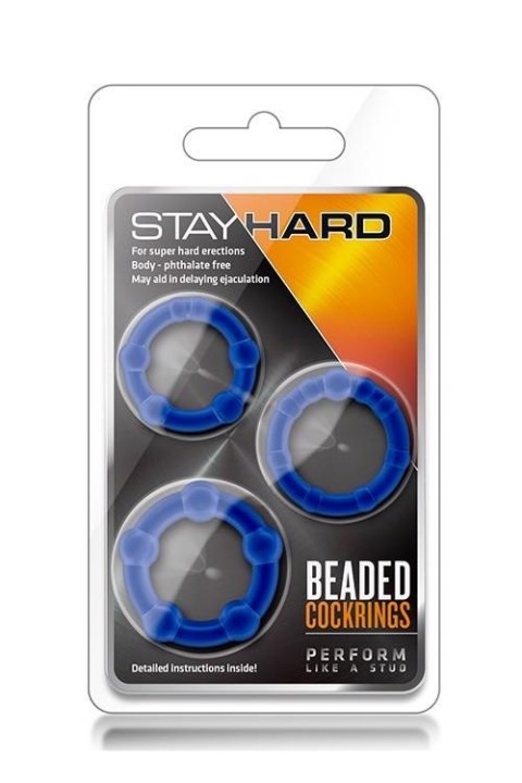 STAY HARD BEADED COCKRINGS BLUE