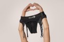 Vibrating Strap-on Thong with Adjustable Garters - M/L