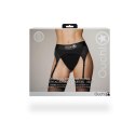 Vibrating Strap-on Thong with Adjustable Garters - XS/S