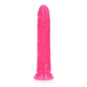 Slim Realistic Dildo with Suction Cup - Glow in the Dark - 9'' / 22,5 cm