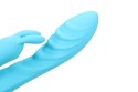 Ribbed Ultra Soft Silicone Rabbit Vibrator - Glacial Blue