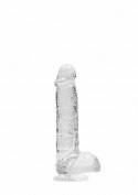 6"" / 15 cm Realistic Dildo With Balls - Transparent