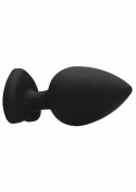 Diamond Heart Butt Plug - Extra Large - Black