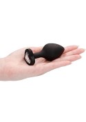 Diamond Heart Butt Plug - Large - Black