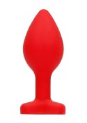 Diamond Heart Butt Plug - Regular - Red