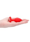 Diamond Heart Butt Plug - Regular - Red