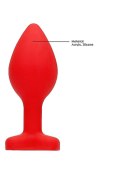 Diamond Heart Butt Plug - Regular - Red