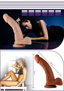 8.5"" Real Extreme Vibrating Dildo Flesh