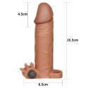 Add 2"" Pleasure X Tender Vibrating Penis Sleeve Brown