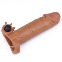 Add 2"" Pleasure X Tender Vibrating Penis Sleeve Brown