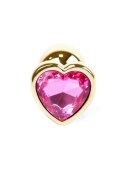 Plug-Jewellery Gold Heart PLUG- Pink