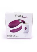 Rewelacyjny wibrator dla PAR lub zabawy SOLO-V-Vibe Purple USB 7 Function / Remote Control