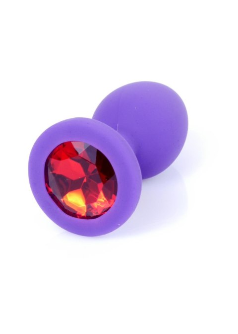 Plug-Jewellery Purple Silicon PLUG Small- Red Diamond