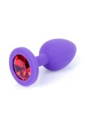 Plug-Jewellery Purple Silicon PLUG Small- Red Diamond