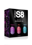 S8 Massage Oil Box 3x 50ml Multi flavour