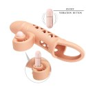 ROMANCE - Penis sleeve, TPE material,vibration, battery LR41*3, Flesh