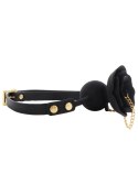 Rose Ball Gag with Plug Black