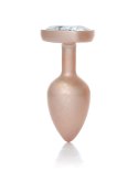 Plug-Jewellery Pearl Gold Heart PLUG- Clear S