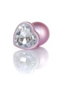 Plug-Jewellery Pearl Pink Heart PLUG- Clear L