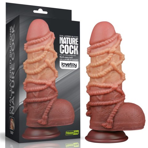 9.5'' Dual layered Platinum Silicone Cock with Rope 9.5'' Dual layered Platinum Silicone Cock with Rope