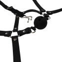 Head Harness with Breathable Ball Gag and Nose Hooks - Black Head Harness with Breathable Ball Gag and Nose Hooks - Black