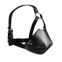 Head Harness with Mouth Cover and Solid Ball Gag - Black Head Harness with Mouth Cover and Solid Ball Gag - Black