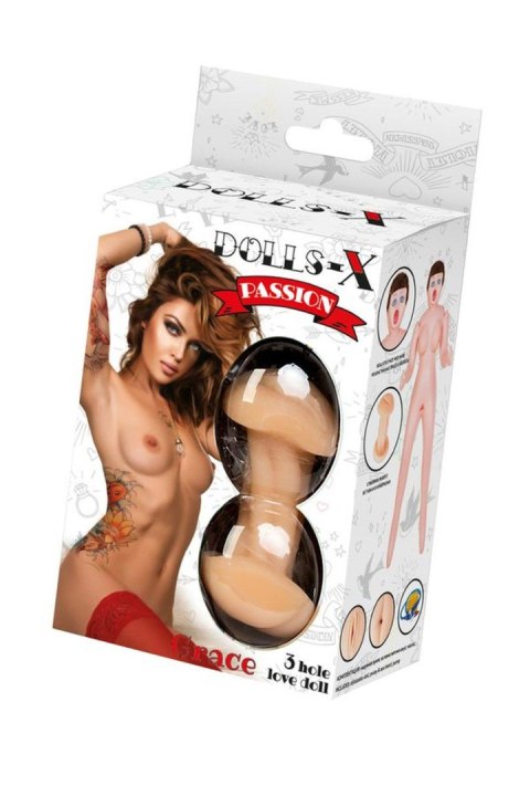 TOYFA Dolls-X 117013 Inflatable doll GRACE, 3 holes, PVC, TPR TOYFA Dolls-X 117013 Inflatable doll GRACE, 3 holes, PVC, TPR