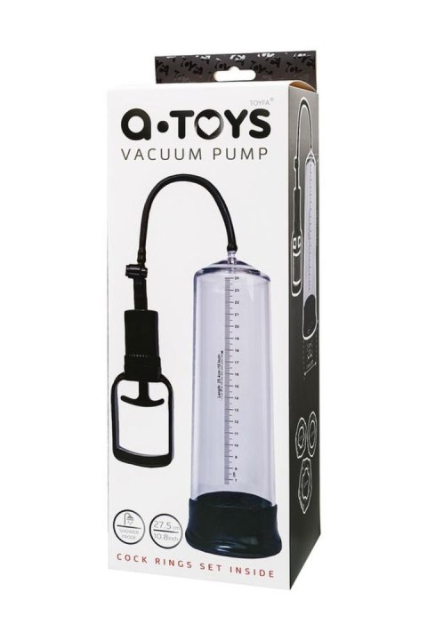 A-TOYS, Penis Pump, PVC, Transparent, 27.5 cm, 3 cock rings included A-TOYS, Penis Pump, PVC, Transparent, 27.5 cm, 3 cock rings included