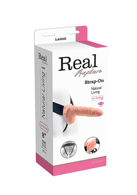 Proteza-VIBRATORE STRAP ON CAVO REAL RAPTURE 8 FLESH WITH BALLS