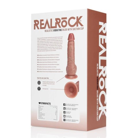 Vibrating Regular Straight Cock with Balls - 7" / 18 cm - Tan Vibrating Regular Straight Cock with Balls - 7" / 18 cm - Tan