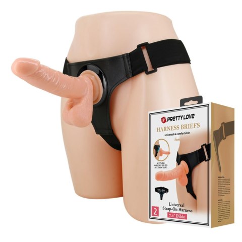 PRETTY LOVE - HARNESS BRIEFS- Tom, Universal Strap-On, 7.4'' Dildo PRETTY LOVE - HARNESS BRIEFS- Tom, Universal Strap-On, 7.4'' Dildo