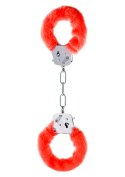 Kajdanki-FURRY FUN CUFFS RED PLUSH