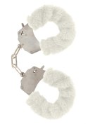 Kajdanki-FURRY FUN CUFFS WHITE PLUSH