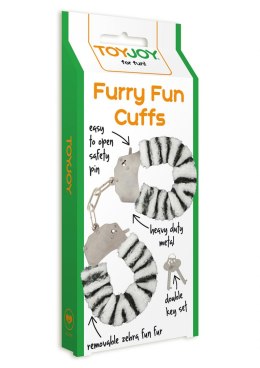 Kajdanki-FURRY FUN CUFFS ZEBRA PLUSH