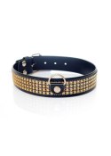 Fetish Boss Series Collar with crystals 3 cm gold