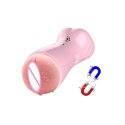 Rewelacyjny Masturbator-Vibrating and Flashing Masturbation Cup USB 7+7 Function / Talk Mode (Pink)