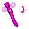 stymulator o podwójnym zastosowaniu.-Silicone Dual Massager USB 7+7 Function Purple