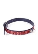 Fetish Boss Series Collar with crystals 2 cm Red Line